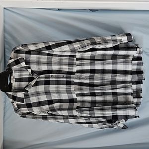 Peplum Plaid Casual Button Down